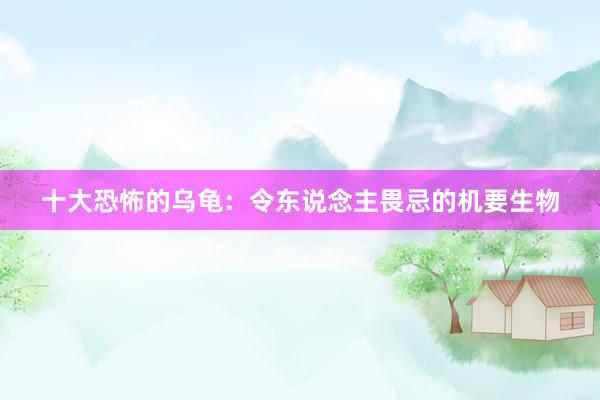 十大恐怖的乌龟：令东说念主畏忌的机要生物